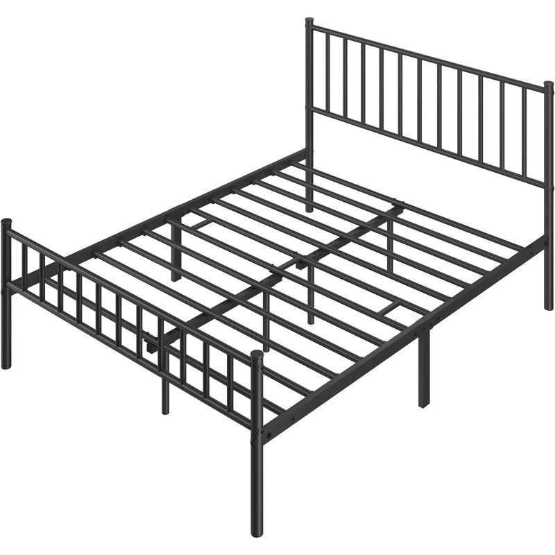 Yaheetech Metal Platform Bed Frame with Spindle Headboard and Footboard, 1 of 13
