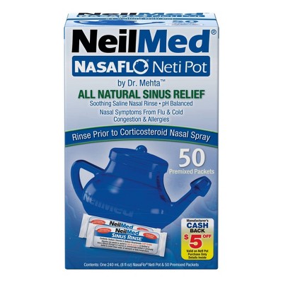 Ceramic Neti Pot, Nasal Wash and Air Passage Cleaner, Sinus Relief with 2  Pack of Salt, 3 - Kroger