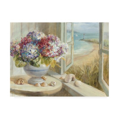18x24 Coastal Hydrangea Canvas Art for Kids