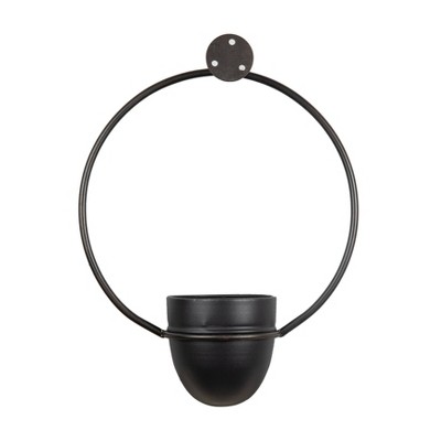 Black Iron 2-Piece Rustic Hanging Planter Set