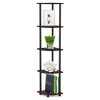 Furinno Modern 5-Shelf Tall Bookshelf Multipurpose Shelving Unit Corner Display Rack,Dark Cherry/Black - 2 of 4