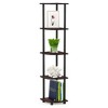 Furinno Modern 5-Shelf Tall Bookshelf Multipurpose Shelving Unit Corner Display Rack,Dark Cherry/Black - image 2 of 4