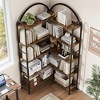 Arched Corner Bookshelf 68.5" Tall, Industrial Wood & Metal Bookcase for Home Office, 5-Tier Storage Shelf - 4 of 4