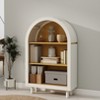Hrinhom 23.6"W Arched Bookcase,Modern 3-Tier Storage Cabinet with 3 Shelves - 4 of 4