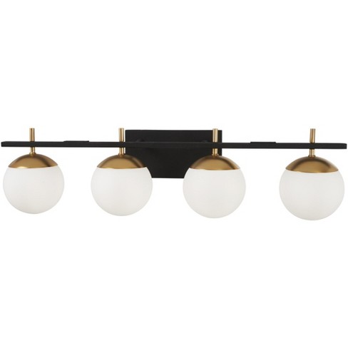 Kovacs P1354 618 Alluria 4 Light 33 Wide Bathroom Vanity Light With Etched Opal Glass Shades Weathered Black Target