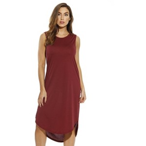 401542-CHR-S Just Love Modal Sleeveless High Low Dress / Dresses for Women (Burgundy, X-Large) - 1 of 2