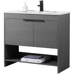 Fine Fixtures Phoenix Bathroom Vanity with White Ceramic Sink - Full Assembly Required - 1 of 4