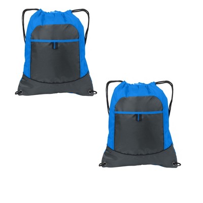 Port Authority Pocket Cinch Pack (2 Pack) - Brilliant Blue/ Deep Smoke ...