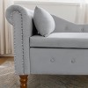 Traditional Tufted Ottoman Bench with Hidden Storage and Rolled Armrest for Bedroom or Living Room -3irtyhousy - 3 of 4