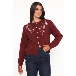 Brittany Placed Embroidery Flower Cardigan - 1 of 4