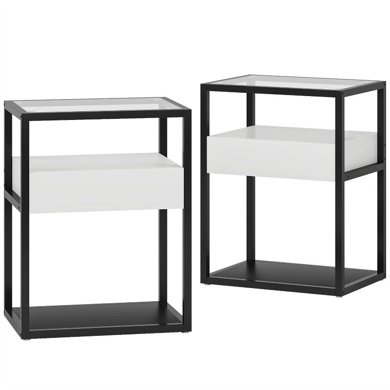 Tribesigns Modern Nightstand, Bedside Table with Drawer & Shelf, 1 of 9