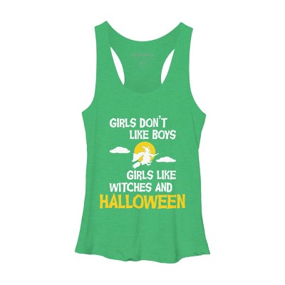 Women's Design By Humans Girls like Halloween By OffensiveFun Racerback Tank Top