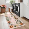 2'*6' Rugs Non-Slip ¨C Floral Print Area Rug Soft Low Pile Carpet | Machine Washable Black Throw Rug with TPR Backing - 4 of 4