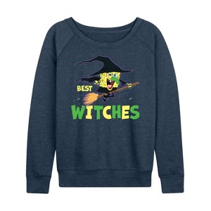 Women's - SpongeBob SquarePants - Best Witches Lightweight French Terry Wide Neck Long Sleeve Shirt - 1 of 4