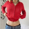 Clearlove Women's Zip Up Hoodies Cropped Jacket Hooded  Casual Long Sleeve Top - 2 of 3