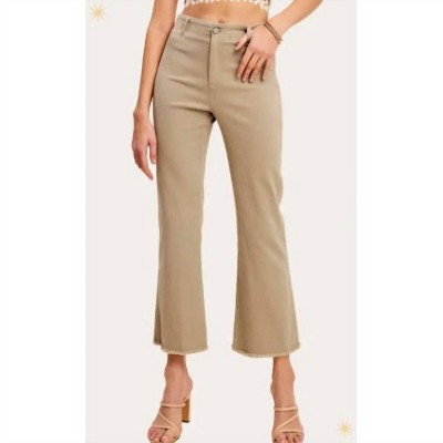 Women's Soft Washed High Waist Tan Flare Jeans - LA MIEL XS
