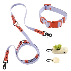 THE LICKER STORE Luna 8FT Adjustable 6-in-1 Waterproof Hands-Free Leash and Collar with LED Flashlight, Bag Dispenser, and Poop Bag Holder - 1 of 4