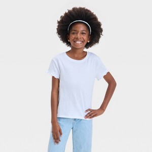Girls' Short Sleeve Textured Knit T-Shirt - Cat & Jack™ - 1 of 3