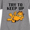 - Garfield - Try To Keep Up Graphic Short Sleeve Fleece Dress - 2 of 4