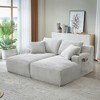 Convertible Sectional Sofas Compressible Double Chaise Lounge with Cupholders ¨C No Assembly Required, Fluffy Modern Sleeper Loveseat for Living Room - 2 of 4