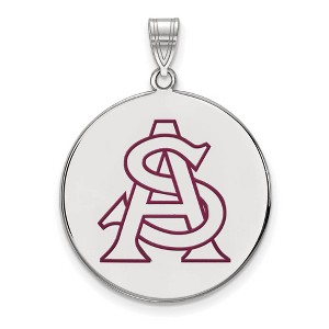 Black Bow Jewelry Sterling Silver Arizona State Sun Devils NCAA Extra Large Pendant - 1 of 3