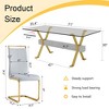 9-Piece Dining Set with Tempered Glass Table and 8 PU Armless Chairs - 4 of 4