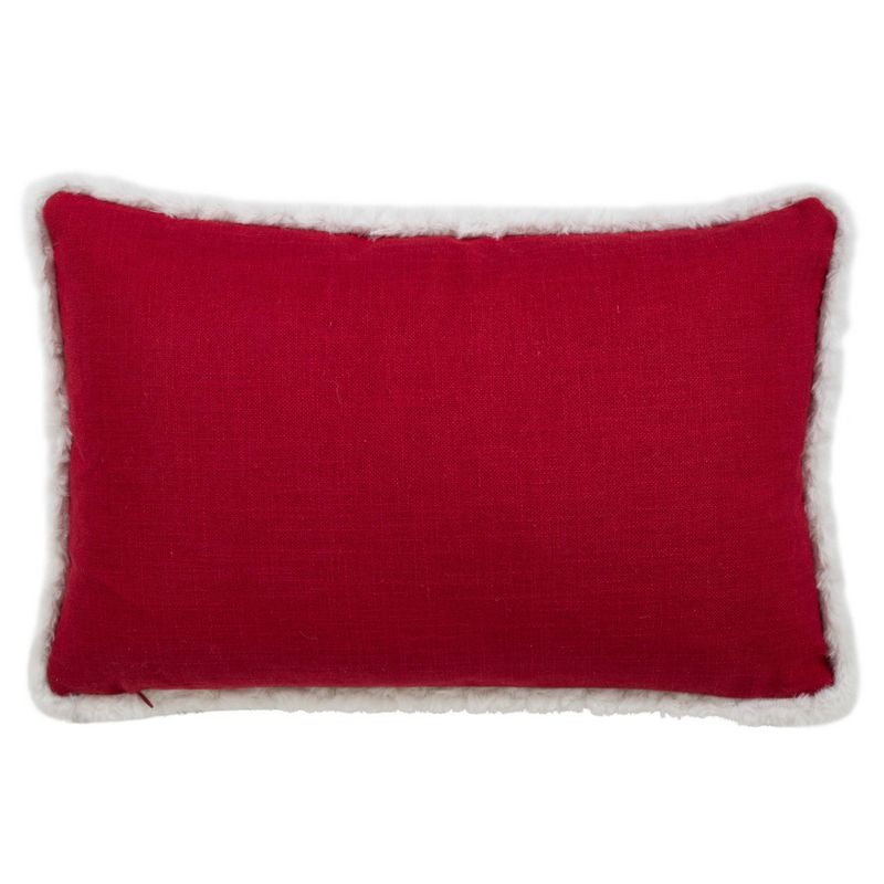 13&#34;x20&#34; Oversize &#39;Merry Happy Christmas&#39; Poly Filled Lumbar Throw Pillow Red - Saro Lifestyle, 3 of 5