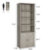 Farmhouse Bookcase with Doors, Display Storage Shelves, Tall Bookshelf Wooden 6 Shelf Bookshelves - 3 of 4