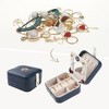 Unique Bargains Mini Travel Portable PU Leather Jewelry Organizer Case Storage with Mirror - 2 of 4
