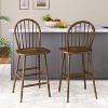 Christopher Knight Home Radek Contemporary Rubberwood Bar Stools with Curved Back (Set of 2) - 2 of 4