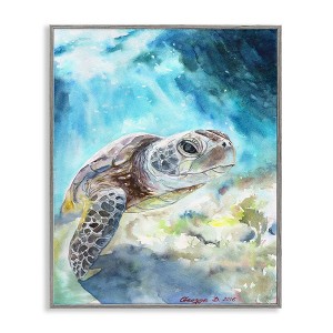 Stupell Industries Sea Turtle Ocean Watercolor, 16" x 20" - 1 of 4