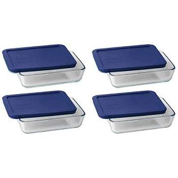 Pyrex 3 Cup Storage Plus Rectangular Dish, With Plastic Cover (4)