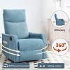 Swivel Rocker Recliner Chair with Heat and Massage, Manual Recliner Chair for Living Room, Fabric Lounge Recliner Chair - Koiai - 3 of 4