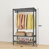 Heavy Duty Clothes Garment Racks Closet Organizer Portable Clothing Racks for Hanging Coat With Shelves Wardrobe - 2 of 4
