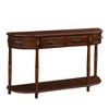 JANSNO 52" Retro Curved Wood Console Table with Shelf & Drawers for Living Room Hallway - 2 of 4