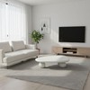 FurnitureR Modern White MDF Coffee Table with Sculptural Rounded Legs, Minimalist Cream Center Table for Contemporary Living Rooms - 3 of 4