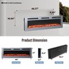 CLIHOME Wall Mounted and Recessed Electric Fireplace Insert with Stainless Steel Surface and 12 Flame Colors - 4 of 4