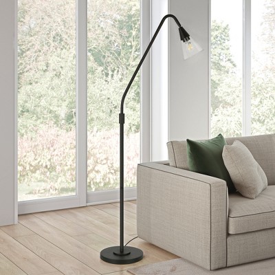 Hudson and Canal Arc Floor Lamp with Dome Glass Shade
