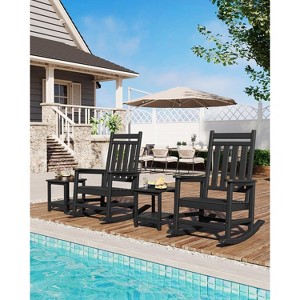 2-Pack HDPE Poly Lumber Rocking Chairs – High-Back Porch Rockers for Adults | All-Weather Resistant Patio Furniture - 1 of 4
