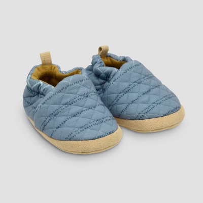 Carter's Just One You® Baby Quilted Construction Slippers - Blue/Brown 3-6M