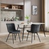 Chair, Office Chair, 2 Set leather Upholstered Dining Chair, with Backrest and Metal Legs, Dining Room, Bedroom, Office, Meeting Room - 3 of 4