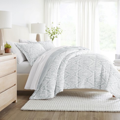 Buy Stitched Stripe Reversible Down-Alternative Comforter Set