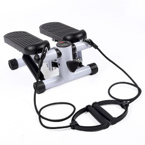 BestParts Foldable Mini Stepper w/Resistance Bands, LCD Display & Non-Slip Pedals for Home Gym, Black - 1 of 4