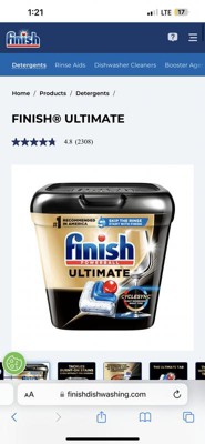  Finish Ultimate Dishwasher Detergent Tabs with CycleSync  Technology - 38ct + Cleaning Sponge + 1 Card Protector SchmiidtEmpire +  Sticker (Pack of 1) : Health & Household