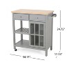 1 Door 1 Storage Drawer Kitchen Island Utility Storage Cart-Christopher Knight Home - 3 of 4