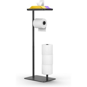 Matte Black Toilet Paper Holder - Wall Mount Modern Roll Holder for Bathroom - 1 of 4