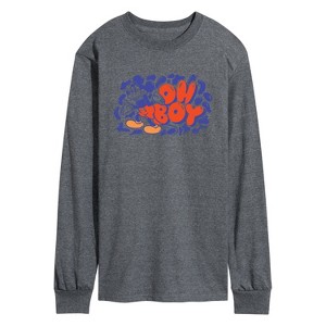 Men's - Disney - Mickey Oh Boy Long Sleeve Graphic T-Shirt - 1 of 4
