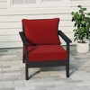 WestinTrends Avalon Black Outdoor Modern HDPE Patio Club Chair with Deep Seat Cushions - 2 of 4