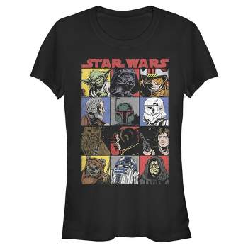 Juniors Womens Star Wars Comic Strip Cartoon Group T-shirt : Target