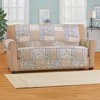 Collections Etc Tonal Floral Patchwork Scalloped Edge Furniture Cover - 2 of 3